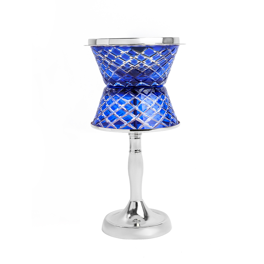 Picture of Crystal With Feet Blue Silver Burner